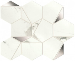 Mozaic Marvel Shine Statuario Supremo Platino Hex lucios, Atlas Concorde