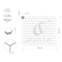 Mozaic Mini Hexagon Beetle Black matt, 26x30 cm, DUNIN, 6 mm, mat - Img 4