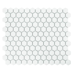 Mozaic Mini Hexagon White matt, 26x30 cm, DUNIN, 6 mm, mat - Img 1