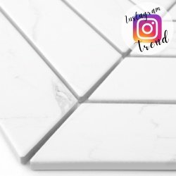 Mozaic Royal Chevron Carrara Matt, 31,8x22,4 cm, DUNIN, 7 mm, mat - Img 2