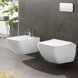 Set vas wc suspendat Villeroy & Boch, Legato, direct flush, cu capac soft close, quick release, alb - Img 4