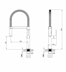 Baterie bucatarie Wellis Spring crom cu pipa flexibila - Img 2