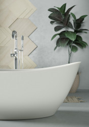 Cada freestanding din acryl, Arezzo White Matt, 180x87, Wellis