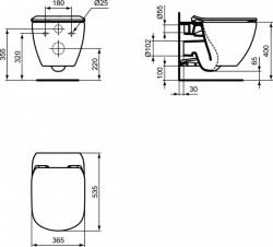 Ideal Standard Tesi AquaBlade Vas WC suspendat, fixare complet ascunsa, 37x54 cm, negru mat - Img 2