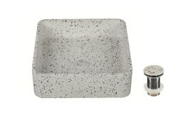 Lavoar pe blat patrat Ira Stracciatella, Karag, 39 x 39 x 12 cm - Img 1