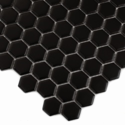 Mozaic Mini Hexagon Black matt, 26x30 cm, DUNIN, 6 mm, mat - Img 2