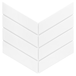 Mozaic Royal Chevron White matt, 31,8x22,4 cm, DUNIN, 7 mm, mat - Img 1