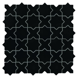 Mozaic Star&Cross Black matt, 30,2x30,2 cm, DUNIN, 6 mm, mat - Img 1