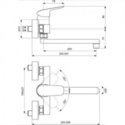 Baterie bucatarie Ideal Standard Ceraflex cu prindere in perete - Img 2