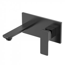 Baterie lavoar incastrata, Mamba, negru mat, Wellis