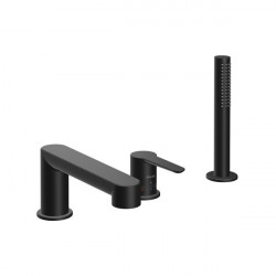 Baterie pentru cadă cu trei găuri, Puri black, negru mat, Ravak