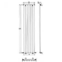Calorifer baie Karag DIVINA, 122x420x1800 mm - Img 3