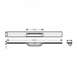 Capac pentru rigola de dus Hansgrohe, RAINDRAIN FLEX, ajustabil 80 cm, negru mat - Img 2