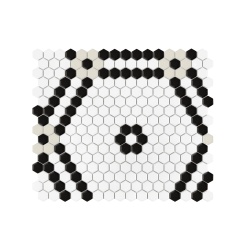 Mozaic Mini Hexagon Doublehex Black matt, 40,1x34,1 cm, DUNIN, 6 mm, mat