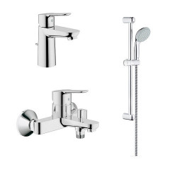 Set Grohe BauEdge baterii lavoar cada si set de dus cu bara