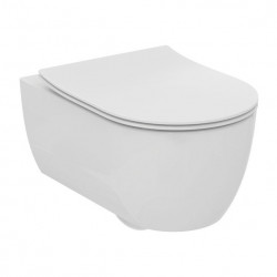 Set vas WC suspendat Ideal Standard Blend Curve, Aquablade, alb si capac subtire softclose - Img 1