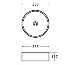 Lavoar Wellis Rose B&W Matt, 35,5 cm - Img 2