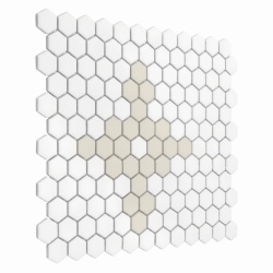 Mozaic Mini Hexagon Floret matt, 26x30 cm, DUNIN, 6 mm, mat - Img 3