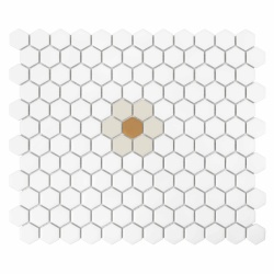 Mozaic Mini Hexagon Daisy Cotton matt, 26x30 cm, DUNIN, 6 mm, mat