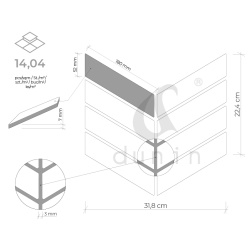 Mozaic Royal Chevron Black matt, 31,8x22,4 cm, DUNIN, mat - Img 4