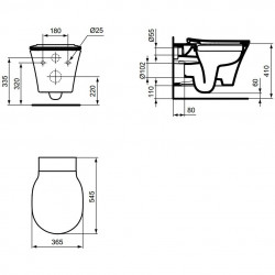 Vas WC suspendat Ideal Standard Connect Air 36,5x54,5 cm, fara rama - Img 2