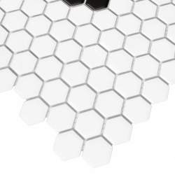 Mozaic Mini Hexagon Daisy Black matt, 26x30 cm, DUNIN, 6 mm, mat - Img 2
