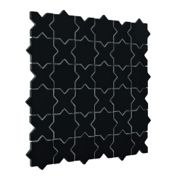 Mozaic Star&Cross Black matt, 30,2x30,2 cm, DUNIN, 6 mm, mat - Img 3