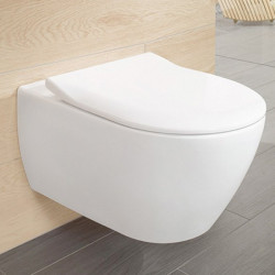 Set vas suspendat WC Villeroy & Boch, Subway 2.0, direct flush, cu capac slim, soft close, alb - Img 4