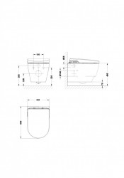 Set Vas wc INNOVA suspendat Rimless, cu funcţie de bideu, capac wc soft-close, Gala - Img 2