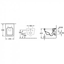 Set vas WC suspendat Villeroy & Boch, Architectura, direct flush, dreptunghiular, cu capac soft close, quick release, alb - Img 2