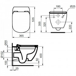 Vas WC suspendat Ideal Standard Tesi Rimless (fara rama) - Img 3