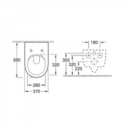 Set vas suspendat WC Villeroy & Boch, Subway 2.0, direct flush, cu capac slim, soft close, alb - Img 5