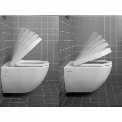 Set vas WC suspendat Villeroy & Boch, Arhitectura, rotund, cu capac soft close,quick release alb alpin - Img 2