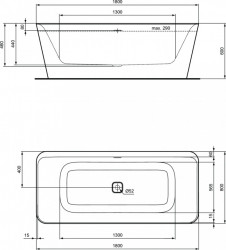 Cada freestanding Ideal Standard Tonic II 180x80 cm - Img 3