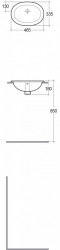 Lavoar incastrat Rak Ceramics Lily 46,5 x 33,5 cm - Img 2