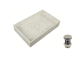 Lavoar pe blat dreptunghiular Dion Fruitcake, Karag, 60x39x12 cm - Img 1