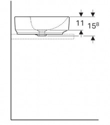 Lavoar pe blat Geberit Variform rotund cu preaplin 45 cm - Img 2