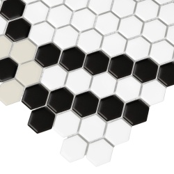 Mozaic Mini Hexagon Doublehex Black matt, 40,1x34,1 cm, DUNIN, 6 mm, mat - Img 2