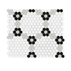 Mozaic Mini Hexagon Garland Black matt, 45,1x39,1 cm, DUNIN, 6 mm, mat
