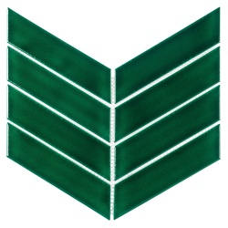 Mozaic Royal Chevron Vert, 31,8x22,4 cm, DUNIN, 7 mm, lucios
