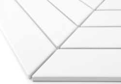 Mozaic Royal Chevron White matt, 31,8x22,4 cm, DUNIN, 7 mm, mat - Img 2