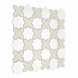 Mozaic Star&Cross White Mix matt, 30,2x30,2 cm, DUNIN, 6 mm, mat - Img 3