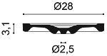 Rozeta R13 Orac Decor, poliuretan rigid, 28 cm - Img 2
