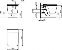 Set vas WC suspendat Ideal Standard Blend Cube alb si capac subtire softclose - Img 2