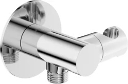 SILIA - Cot conector pentru furtun, rotund, cu mâner pentru dușul de mână