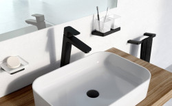 Baterie 10° Free black stativă chiuvetă fără ventil 334 mm, Ravak, negru - Img 3