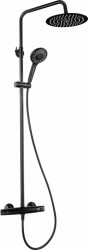 Coloana de dus neagra cu baterie termostata, Jasmin Nero, Deante