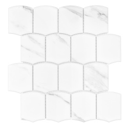 Mozaic Arcado Carrara Matt, 25.6x29.2, DUNIN, 6mm, mat, calibrat - Img 1