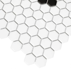 Mozaic Mini Hexagon Beetle Black matt, 26x30 cm, DUNIN, 6 mm, mat - Img 2