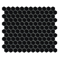 Mozaic Mini Hexagon Black matt, 26x30 cm, DUNIN, 6 mm, mat - Img 1